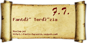 Fantó Terézia névjegykártya